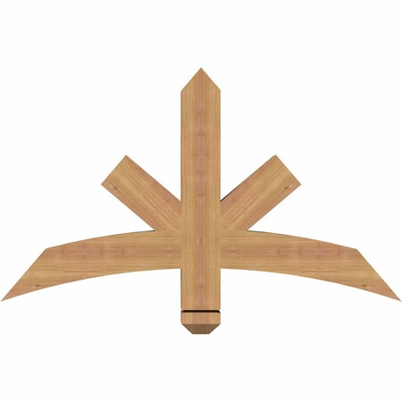 Ekena Millwork Alberta Smooth Timber Gable Bracket, Western Red Cedar, 36"W x 21"H x 3 1/2"D x 3 1/2"F, 14/12 Pitch GBW036X21X0404ALB00SWR